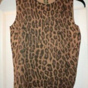 LADIES PETITE/PETITE LAUREN RALPH LAUREN SLEEVELESS SHELL LEOPARD SHELL